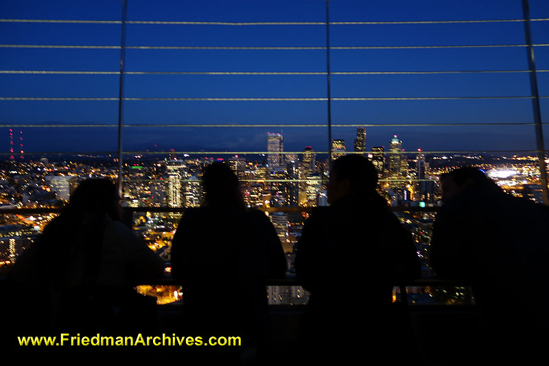 tower,rotating,tourist,attraction,view,city,dusk,dawn,lights,blue,sky,